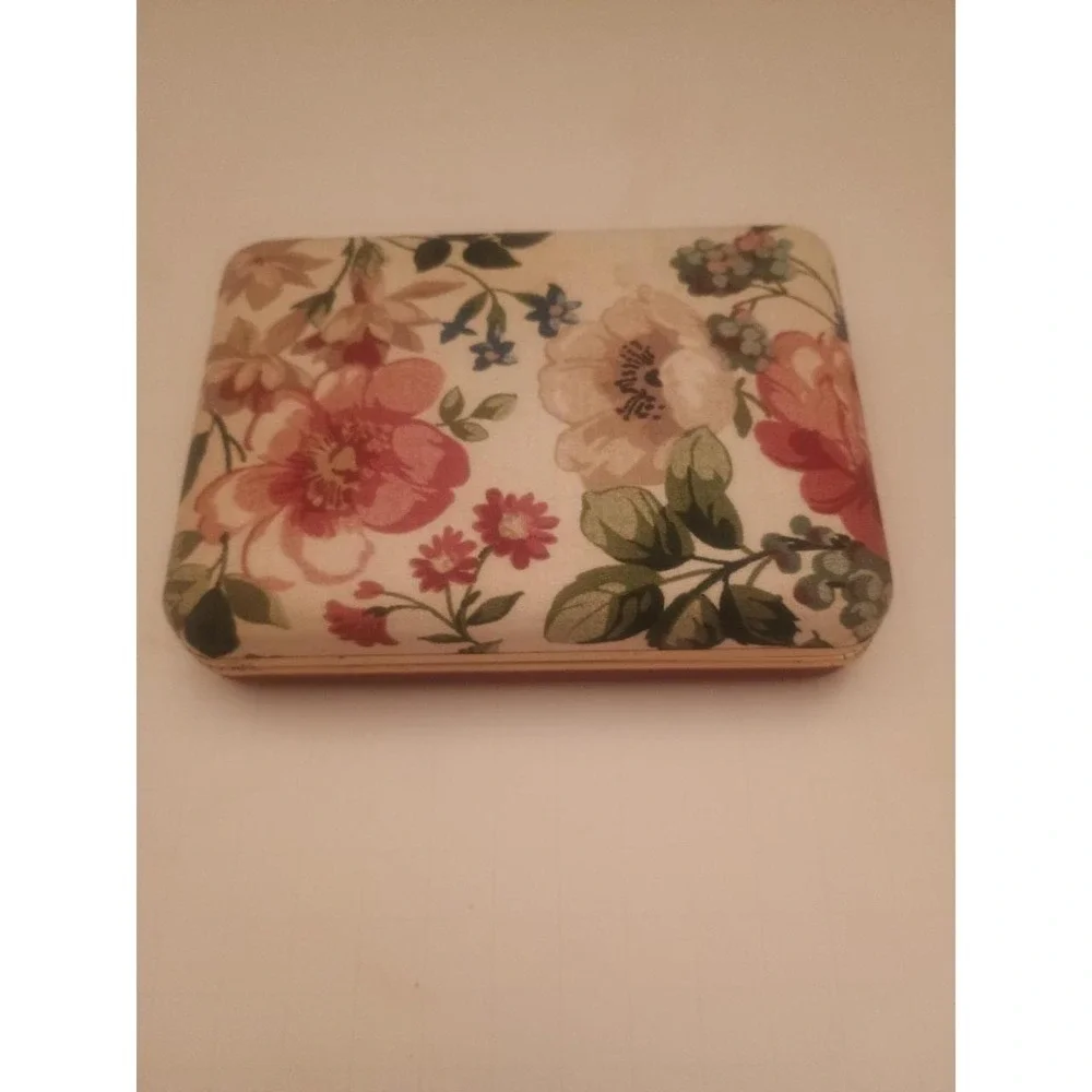 Vintage Floral Fabric Print Jewelry Case